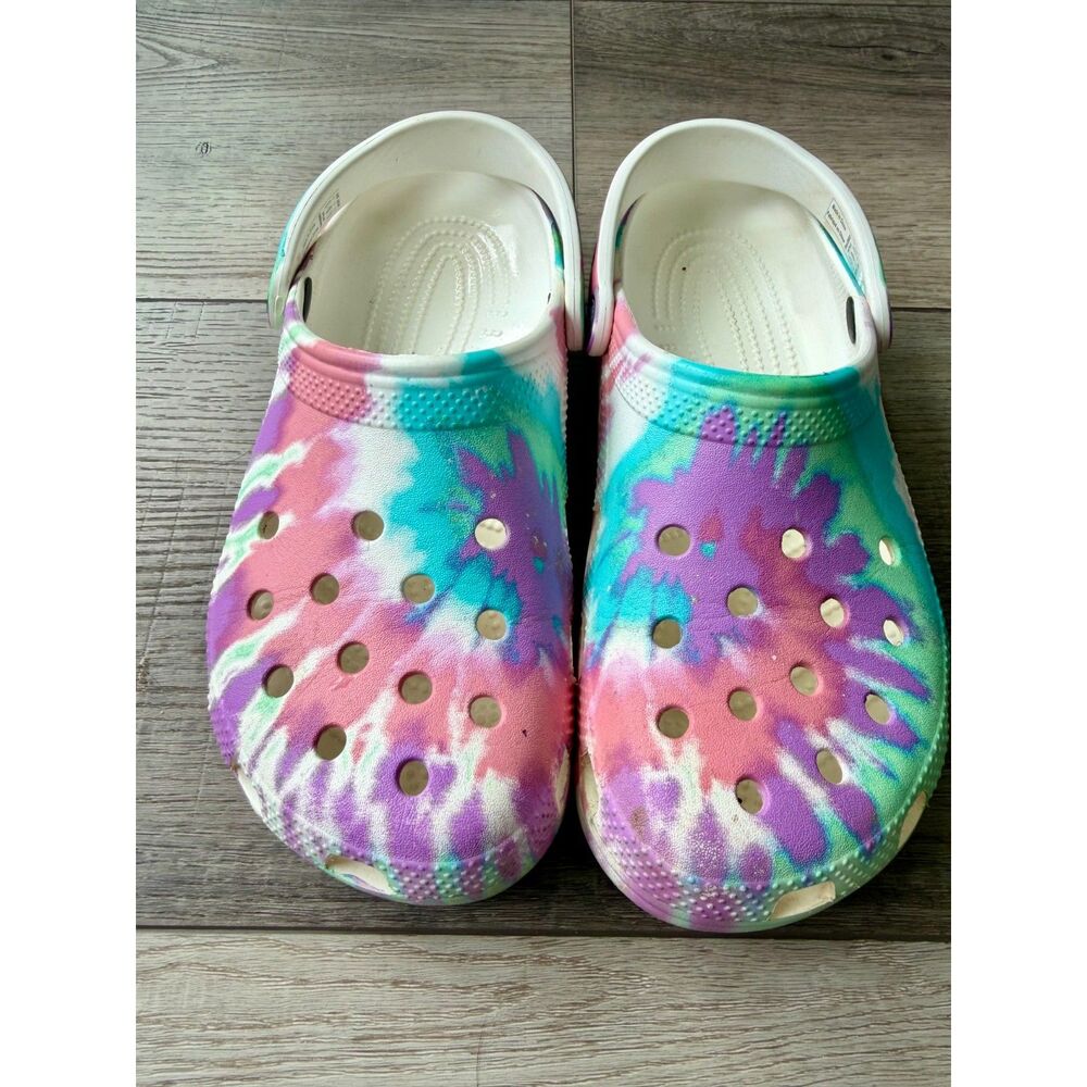 Crocs Tie Dye Pastel Sandals Clogs Summer Casual Workwear Womens 9 Mens 7 - Picture 6 of 6